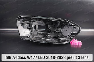 Корпус фари Mercedes-Benz A-Class W177 LED 3 лінзи (2018-2023) дорест лівий