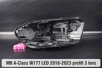 Корпус фари Mercedes-Benz A-Class W177 LED 3 лінзи (2018-2023) дорест правий