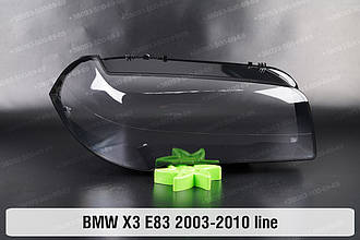 Скло фари BMW X3 E83 (2003-2010) полоска праве