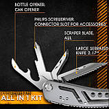 Портативний кишеньковий мультитул Мультитул Sanke rescue з нержавіючої сталі, фото 3