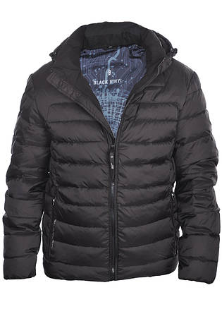 Куртка єврозима чоловіча Black Vinyl 24-C24-2525CQ чорна, фото 1
