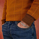 Браслет бісмарк подвійний з чорненого срібла 925 проби. Широкий срібний браслет чоловічий з накладками. 19 см, фото 9