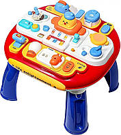 Дитячий ігровий столик бізіборд 2в1 розвиваючий з підсвічуванням та звуковими ефектами Дитячі розвиваючі столики
