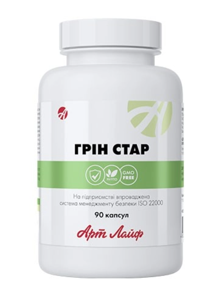 Green Star - спіруліна, хлорела, ламінарія (90 капсул)