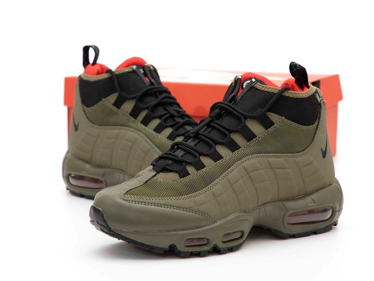 Зимові Чоловічі Кросівки Nike Air Max 95 Sneakerboot Green | зелені зимові, розміри 41–45