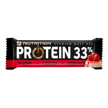 Батончик Go On Nutrition Protein Bar 33% Panna Cotta Strawberry 50g