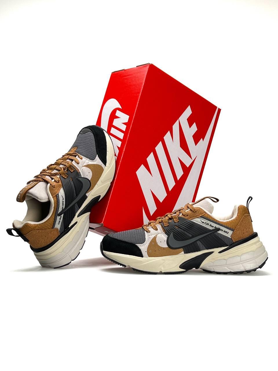 Чоловічі кросівки замша текстиль Nike C2K Run Runtekk Black Beige Brown, кеди чоловічі Найк. Чоловіче взуття