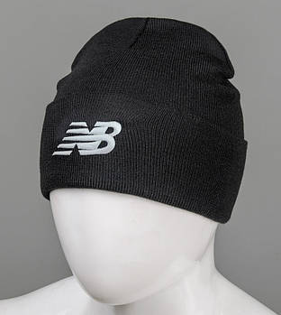 Шапка молодіжна з вишивкою New Balance (m33), Чорний