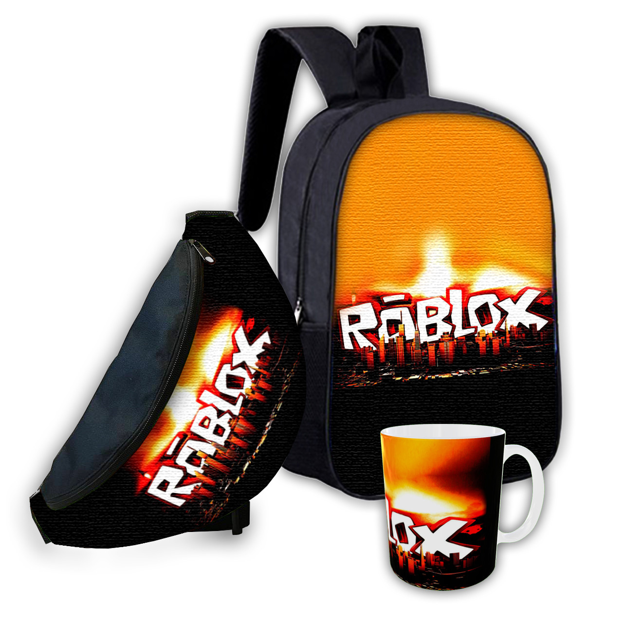 Набір дитячий Роблокс "Roblox" рюкзак, сумка-бананка, кружка (0705)