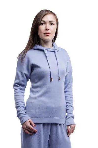 Кофта жіноча з капюшоном Bono Ангора блакитна (розміри: XS-2XL)