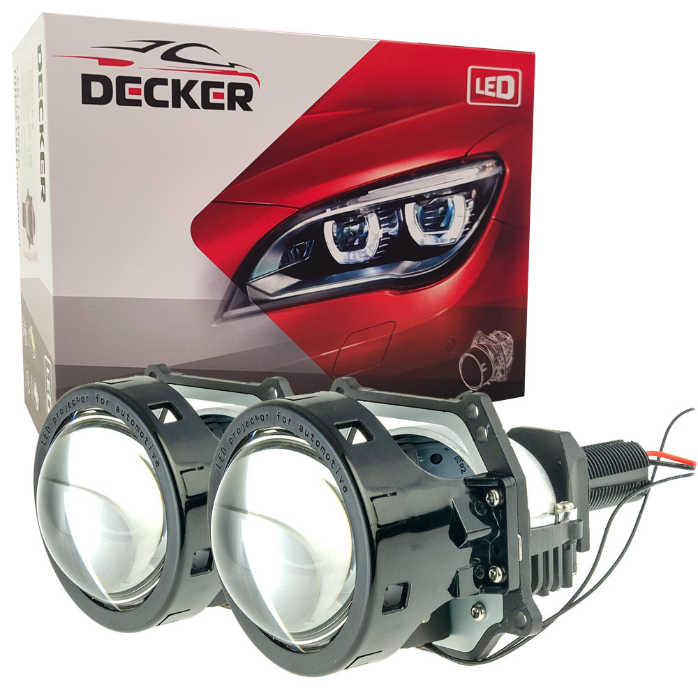 Світлодіодна лінза модуль для фар Decker LED BL 3.0" RP-1 42W 5500K комплект 2 шт, фото 1