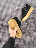 Зимові кросівки жіночі чорні на потовщеній бежевій підошві 36 39 41, фото 3