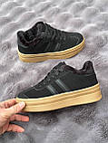 Зимові кросівки жіночі чорні на потовщеній бежевій підошві 36 39 41, фото 5