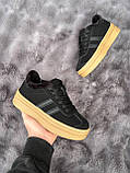 Зимові кросівки жіночі чорні на потовщеній бежевій підошві 36 39 41, фото 7