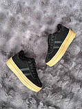 Зимові кросівки жіночі чорні на потовщеній бежевій підошві 36 39 41, фото 8