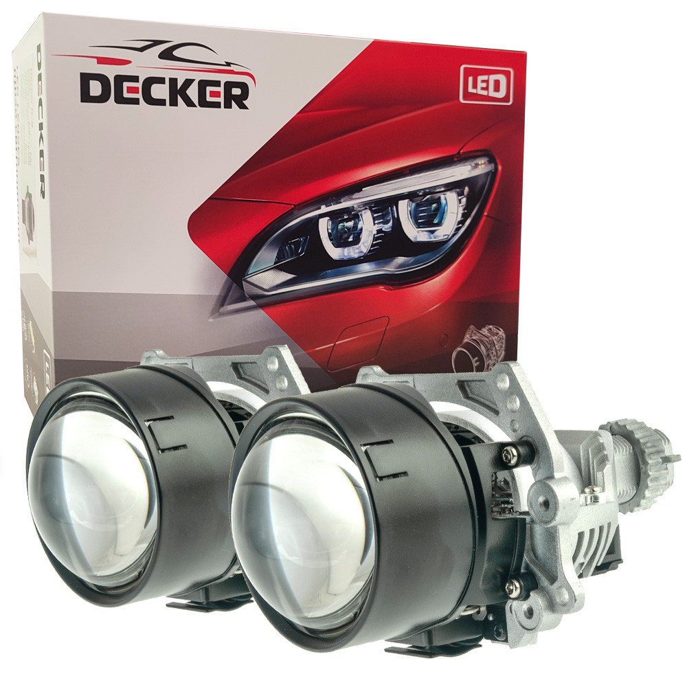 Світлодіодна лінза модуль для фар Decker LED BL 2.5" P-3 50W 5500K комплект 2 шт