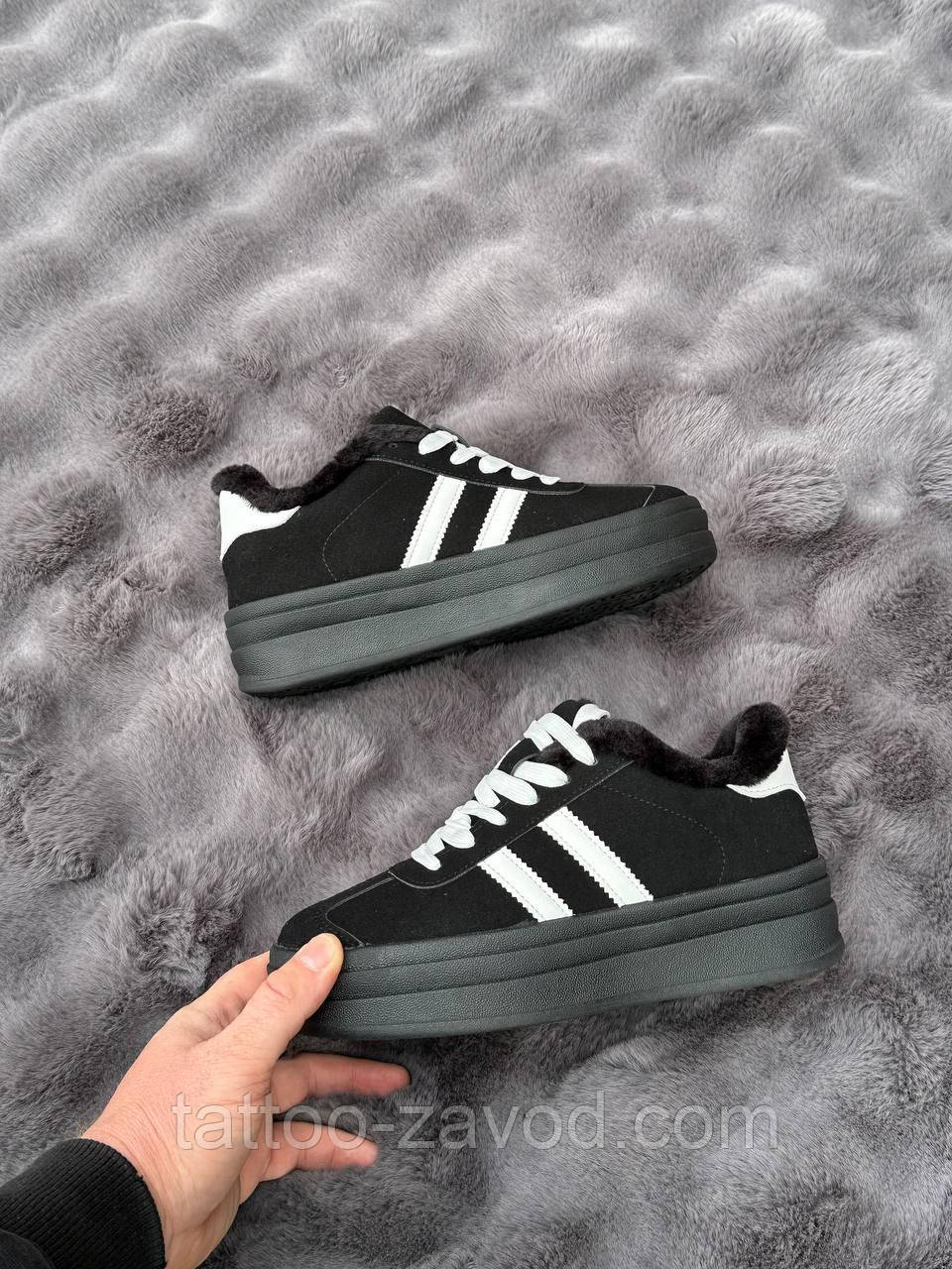 Зимові кросівки жіночі чорні на потовщеній підошві 36 41, фото 1