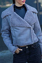 Модна жіноча вкорочена дублянка штучний дубляж Gs2718, фото 4