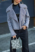 Модна жіноча вкорочена дублянка штучний дубляж Gs2718, фото 5