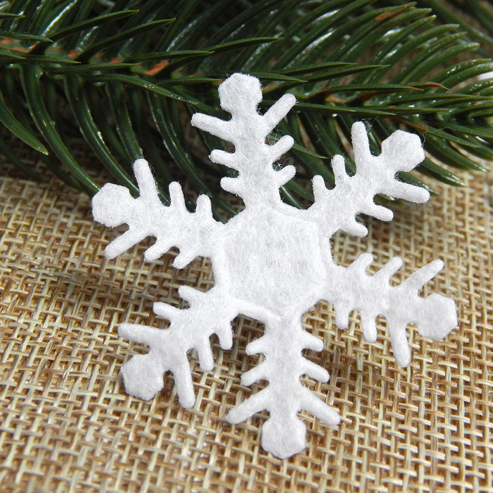 Фетрова вирубка "Сніжинка" 5 см (10 шт)