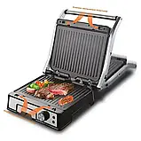 Гриль контактний притискний з антипригарним покриттям BITEK BT-2687 на 3000 Вт BBQ, фото 2