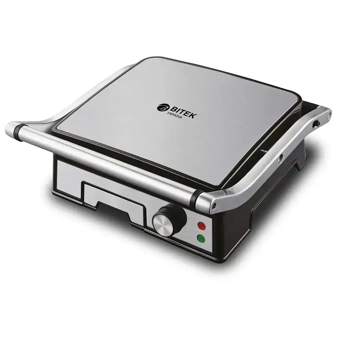 Гриль контактний притискний з антипригарним покриттям BITEK BT-2687 на 3000 Вт BBQ, фото 1