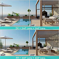 WIFI камера спостереження Besder P3S-8MP із сиреною. Зум. iCSee, фото 5