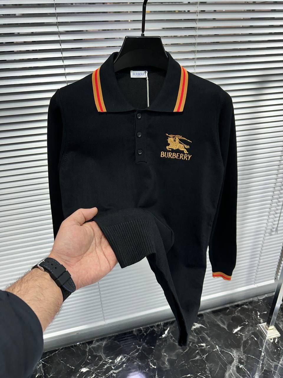 Чоловіча кофта поло светр Burberry CK8739 чорна