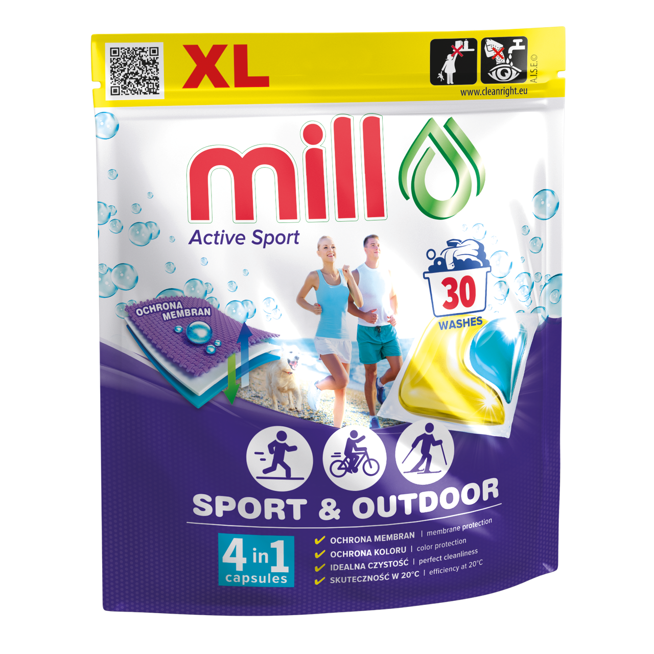 Капсули для прання 2в1 ACTIVE SPORT 30 шт., ТМ MILL PROFESSIONAL