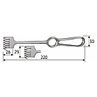 Ретрактор гострий 22 cм, шести-зубий, J-19-149, фото 2