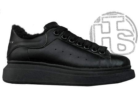 Жіночі кросівки Alexander McQueen Black Winter (хутро), фото 1
