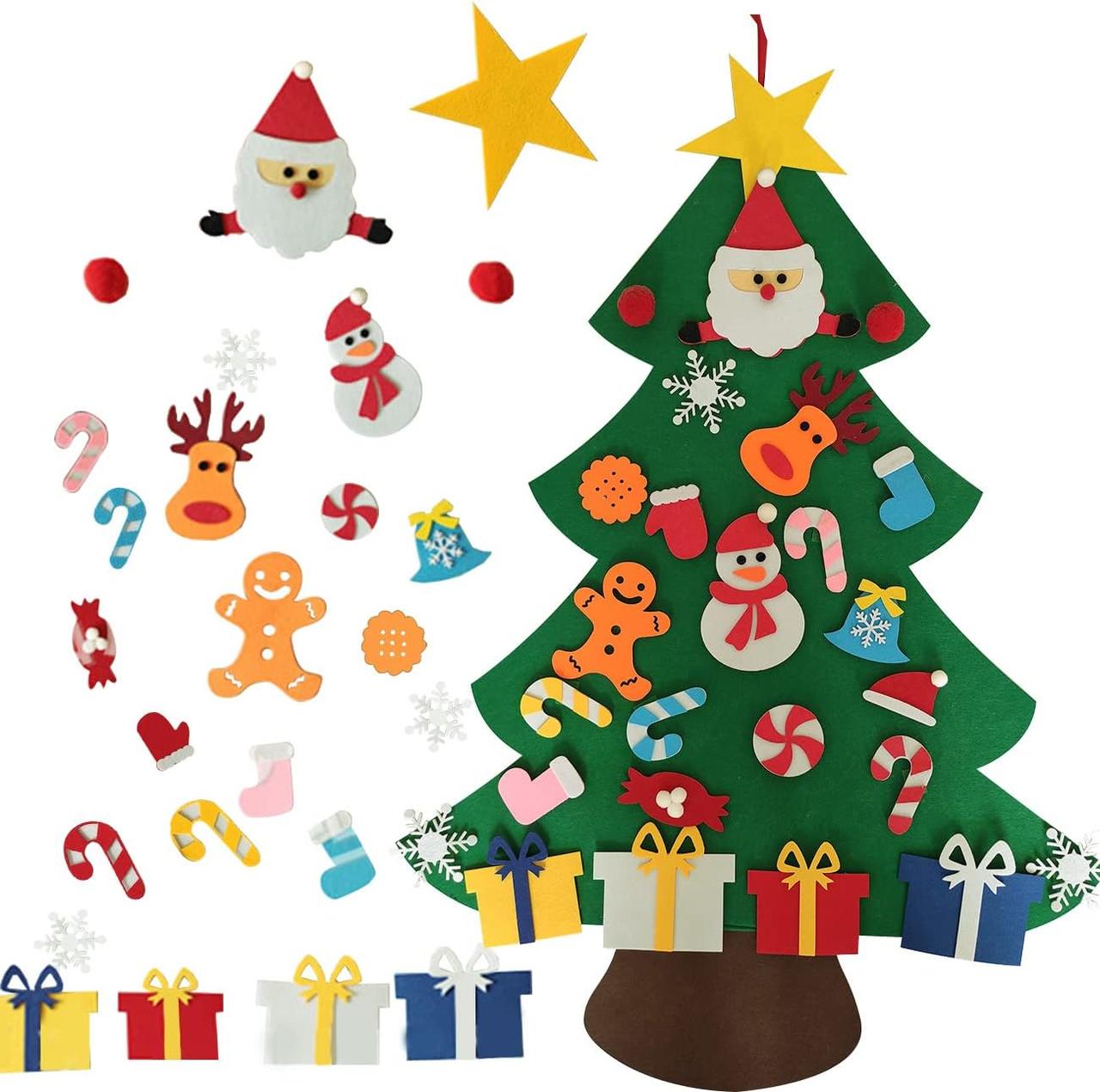 Настенная елка из фетра с игрушками на липучках 26 игрушек (ID ...