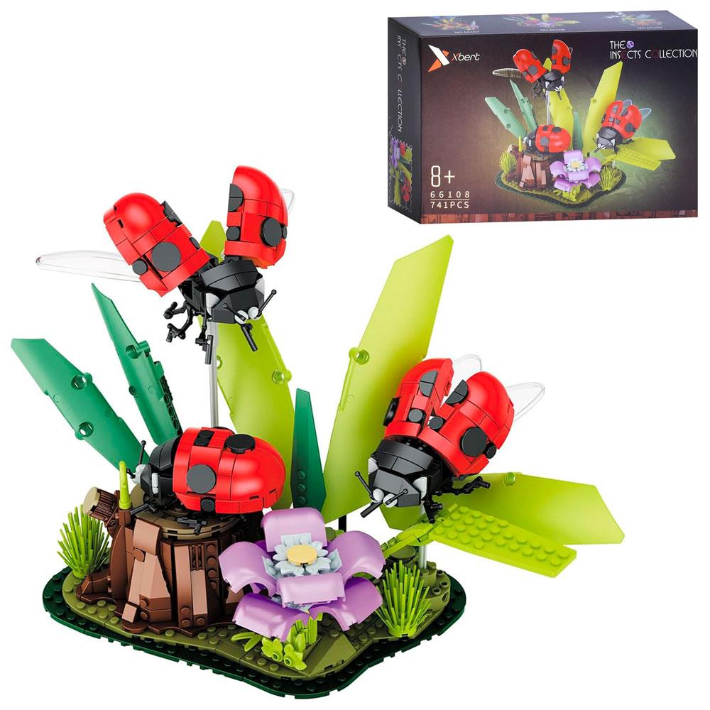 Конструктор 66108 квіти, божі корівки, 741дет, фото 1