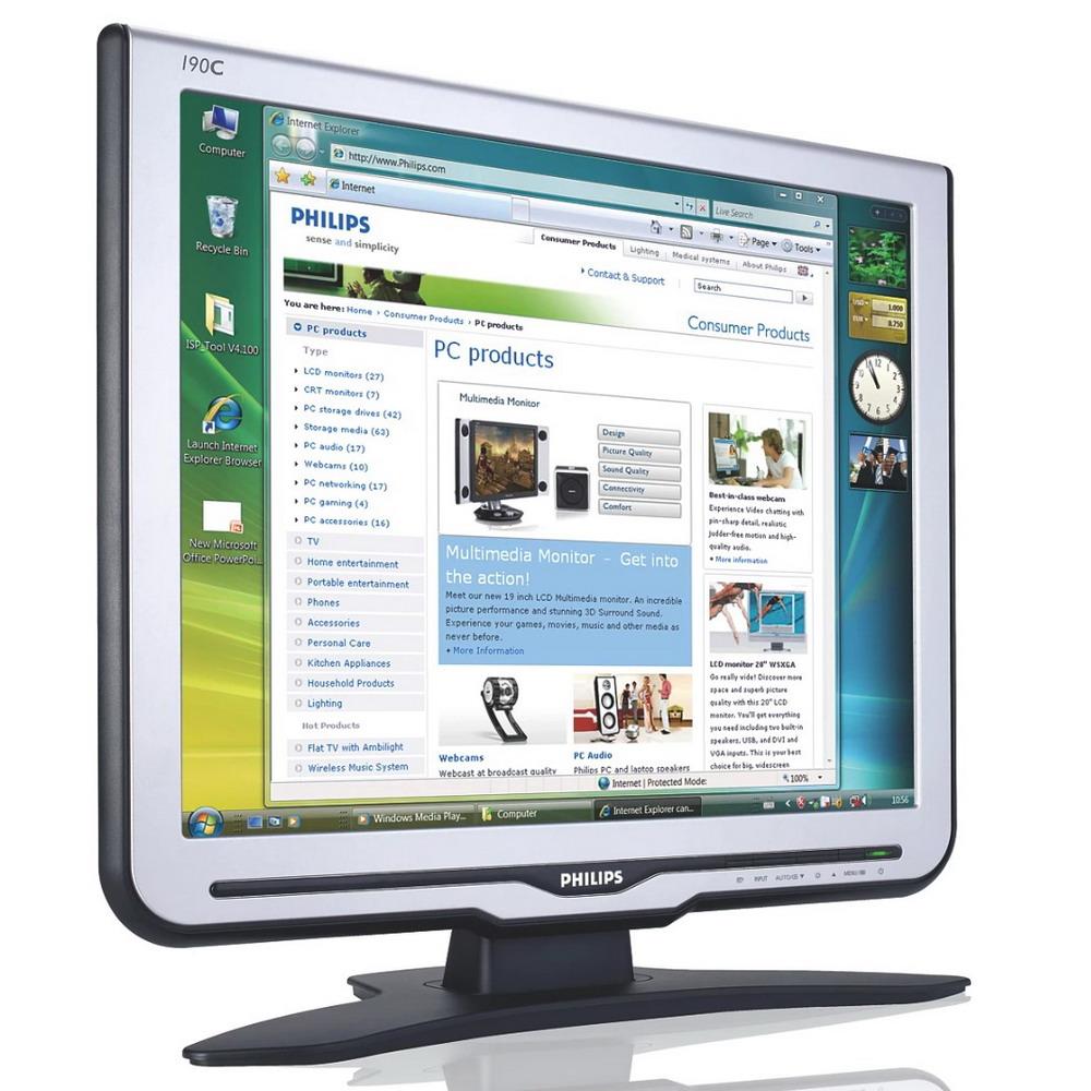 Монітор 19" 1280*1024 Philips 190C8FS VGA DVI сріб.+чорн. бв B Гар.12міс! #