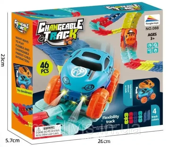 Автомобильная гоночная трасса с автомобилем Cheangeble Track 46 pcs, фото 1