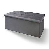 Пуф для зберігання велюровий MVM подвійний TH-06 Сірий (TH-06 GRAY)