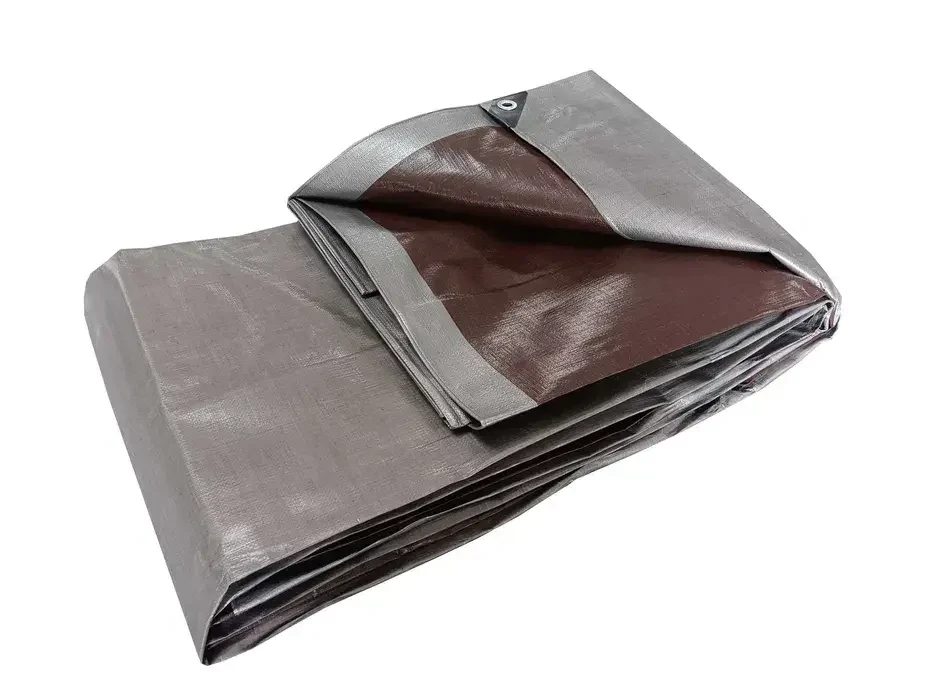 Тент 4х8 з кільцями, 210 г/м². ТМ "Plandeka/Wimar" Gruba (Польща). Колір - сіро-коричневий, +/- 5%.