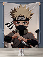 Плед с принтом наруто Качественное с 3D рисунком 160х200 см.