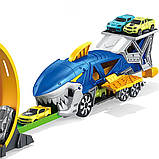 Дитячий гоночний автотрек Hot Wheels із мертвою петлею і запускачем Акулою 3 машинки 6608, фото 4