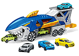 Дитячий гоночний автотрек Hot Wheels із мертвою петлею і запускачем Акулою 3 машинки 6608, фото 6