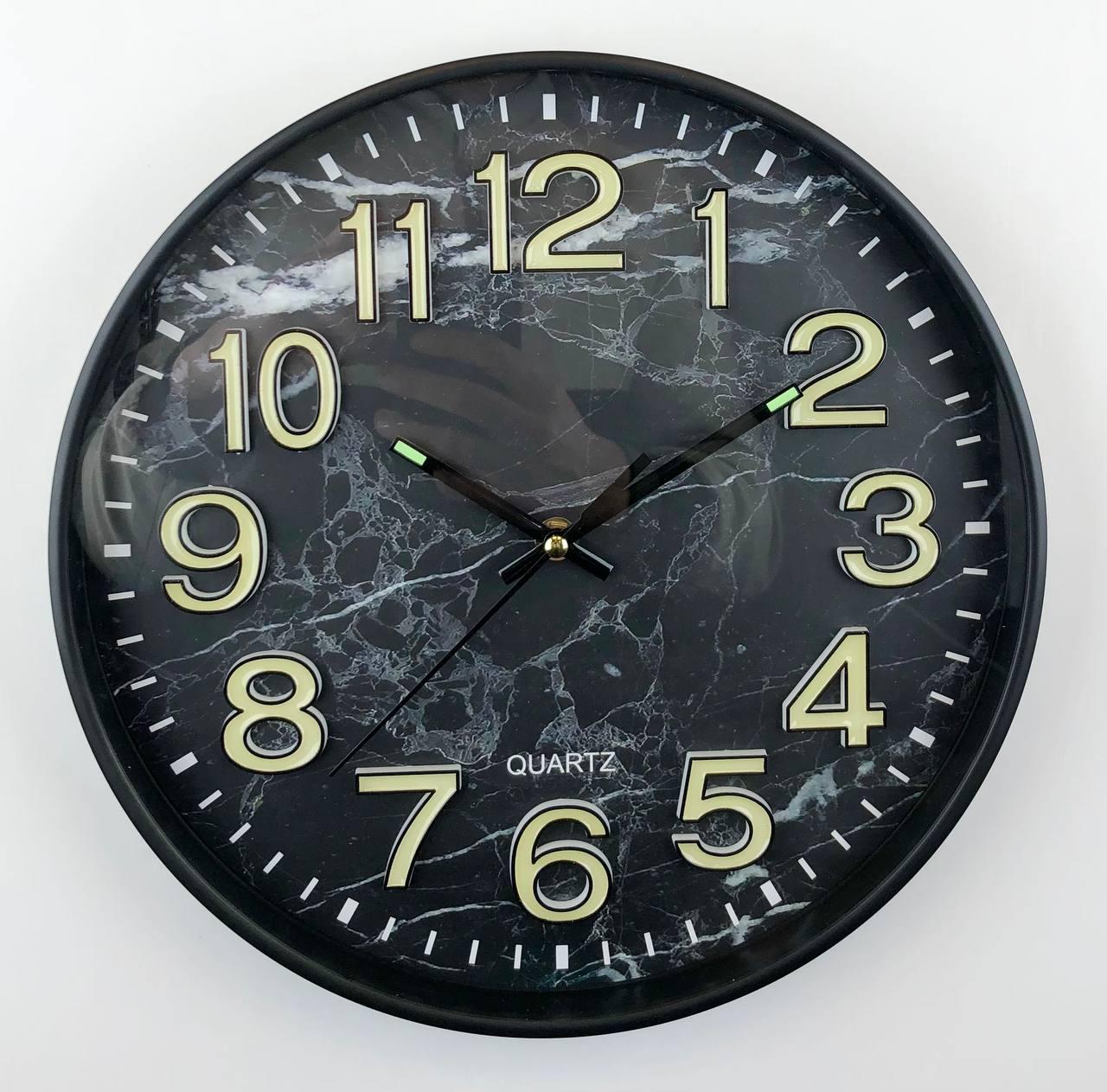 Годинник настінний із фосфорною підсвіткою 30 см 2005-105