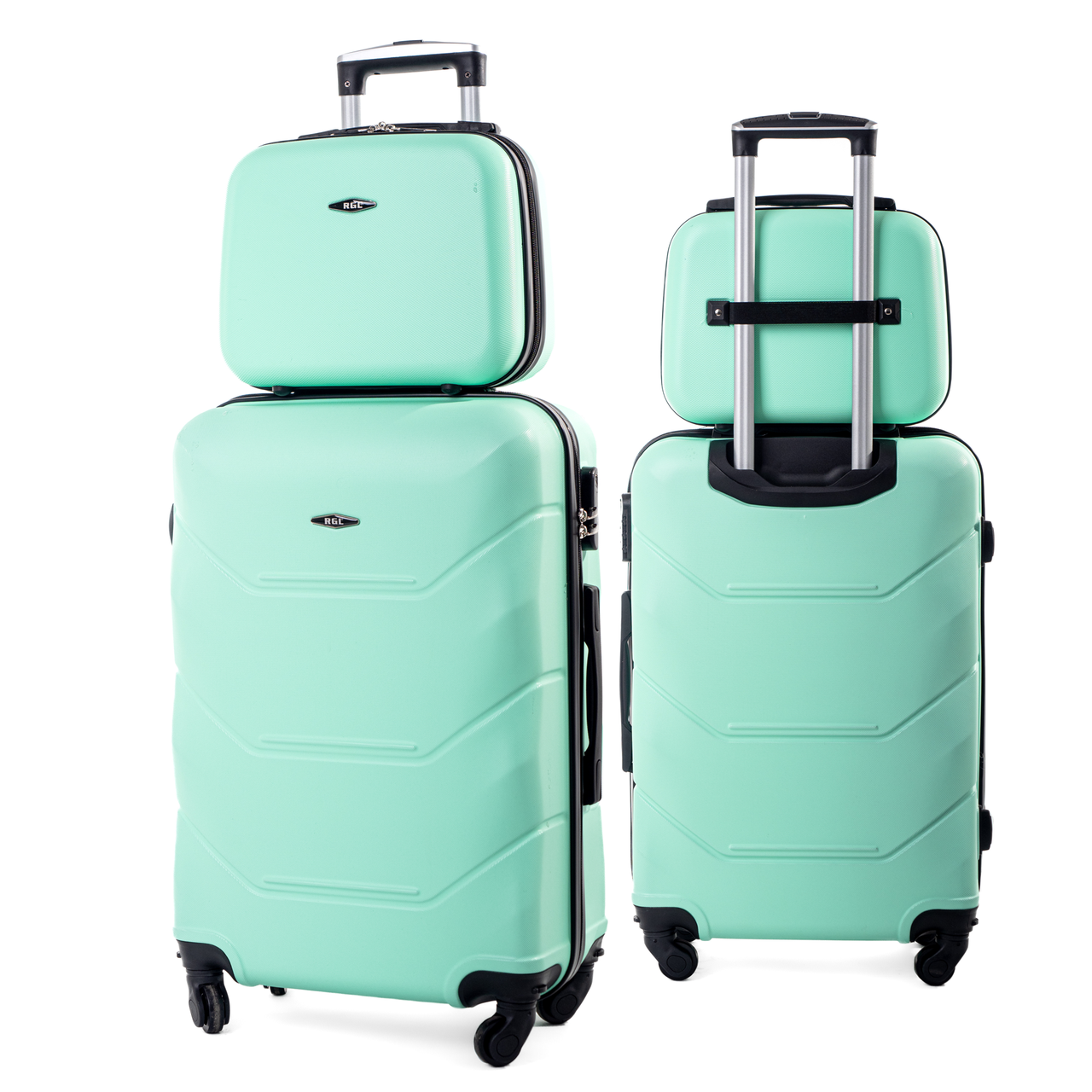 Комплект 2 в 1 середня збільшена валіза (M+) RGL 720 та кейс cередній (M) м'ятний