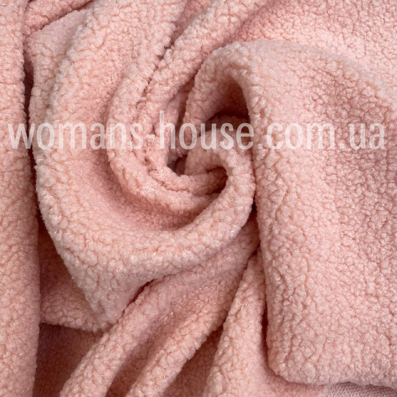 Тканина хутро Тедді кудрявий 320 г/м2 Пудра, фото 1