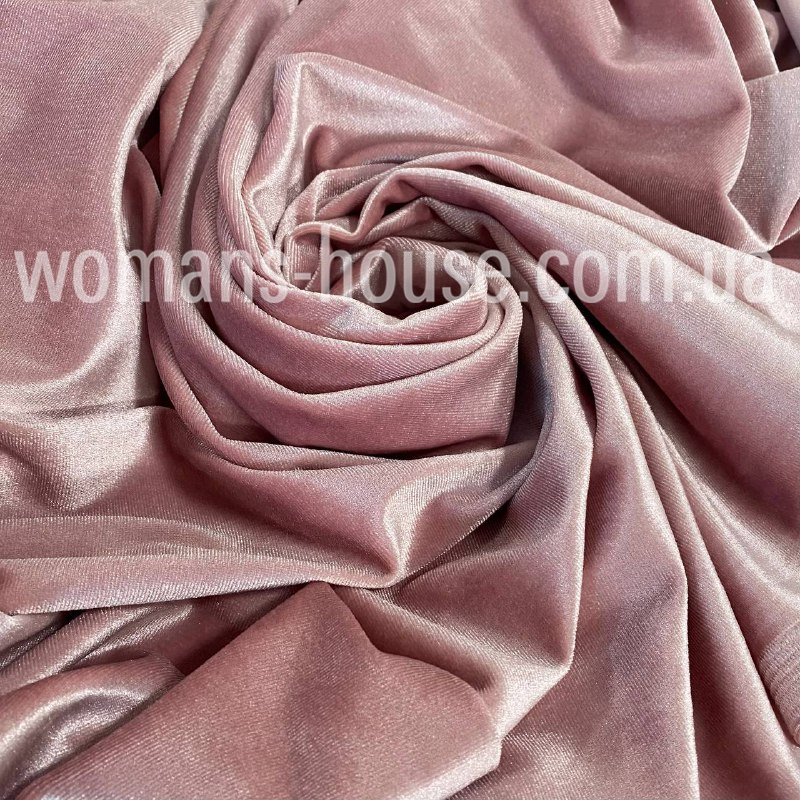 Тканина Оксамит стрейч Темна пудра, фото 1