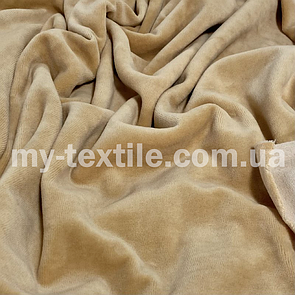 Трикотаж Велюр натуральний хб Туреччина 180 см Бежевий