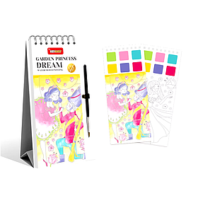 Набір для творчості.Розмальовка з фарбами і пензликом.Мольберт для дітей з палітрою Keybaby Princess