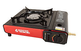Плита портативна газова з п'єзопідпалом у пластиковому кейсі MASTERTOOL 2400 Вт Black and Re, 8484587 — 333