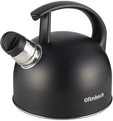 Чайник 1.5 л чорний матовий із неіржавкої сталі зі свистком DP97188 Ofenbach, 8390013 — 911