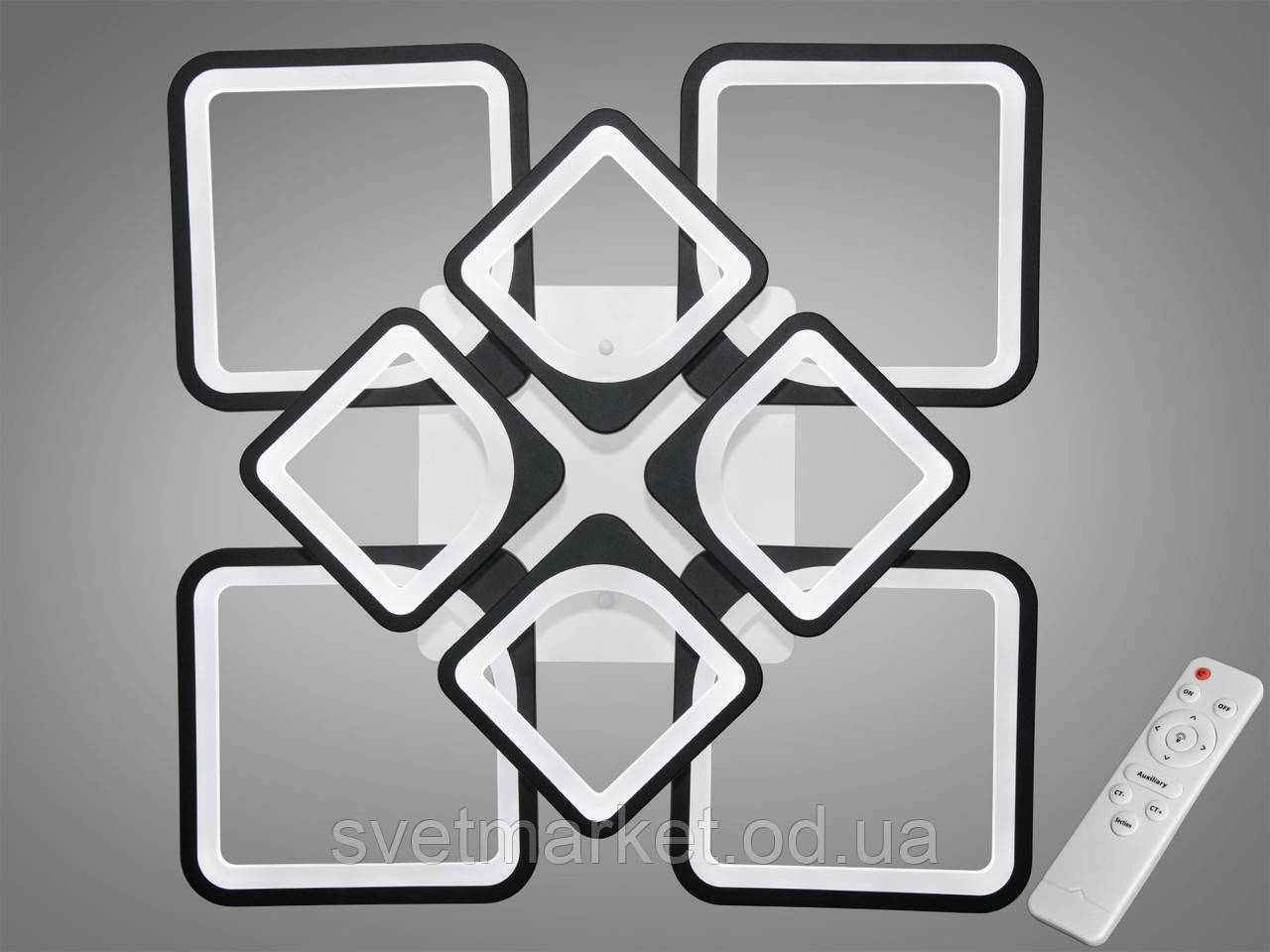 Світлодіодна яскрава люстра H8060/4+4BK, фото 1