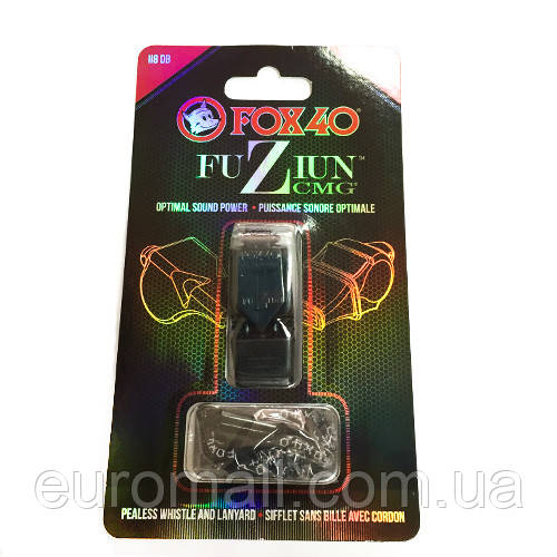 Свисток з ремінцем на шию FOX 40 Original Whistle Fuziun CMG 8603-0008, Чорний, Розмір (EU) — 1SIZE